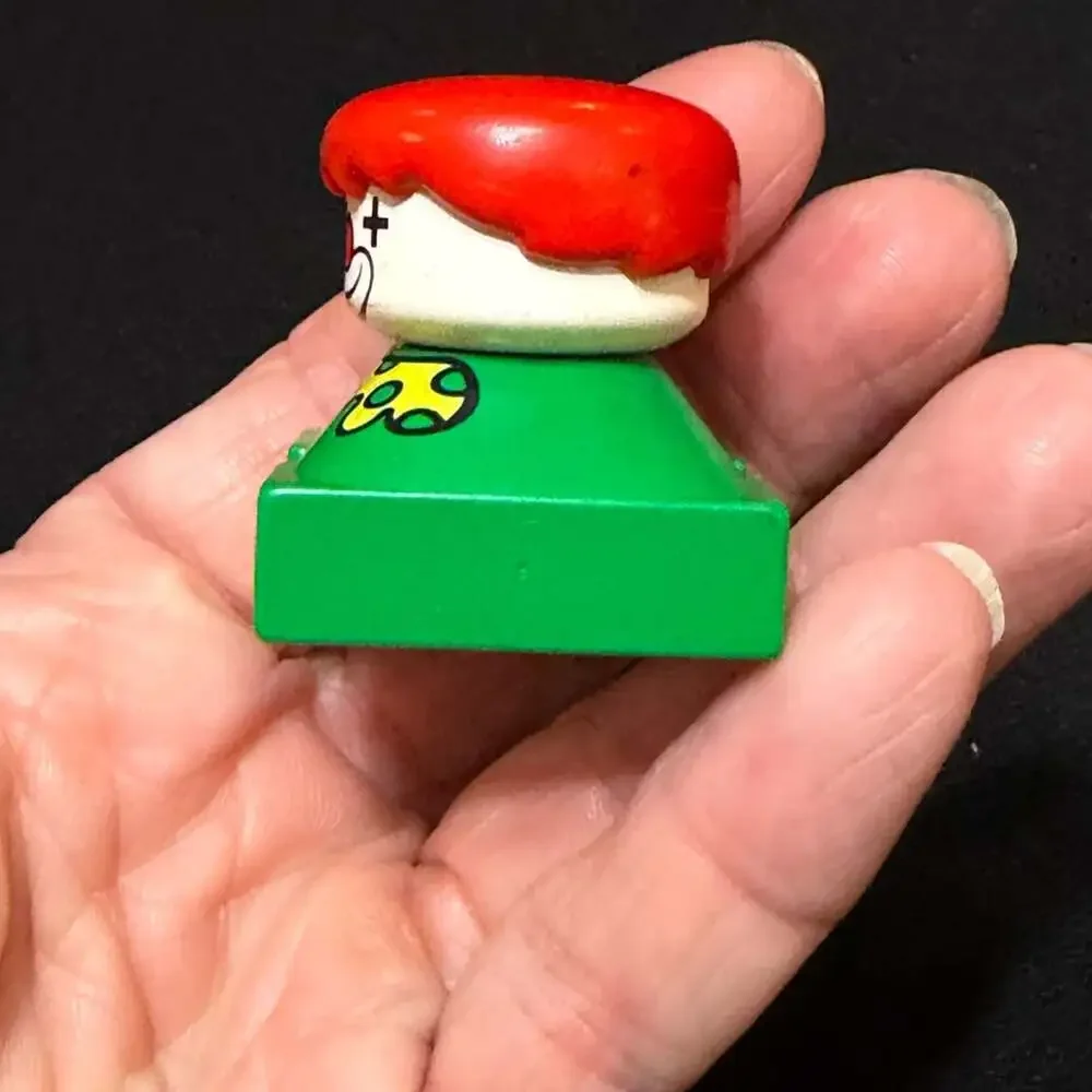 LEGO Duplo Vintage Clown Figure with Green 2x2 Square Base